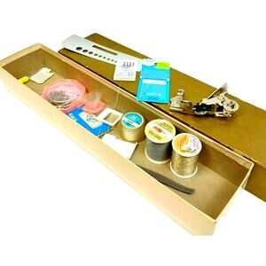 Lot Sewing Machine Parts Greist Ruffle Foot Machine Needles Thread + Much More